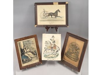 Four American Small Folio Prints, Nineteenth Century