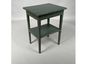 American Pine Stand In Blue Paint, Nineteenth Century