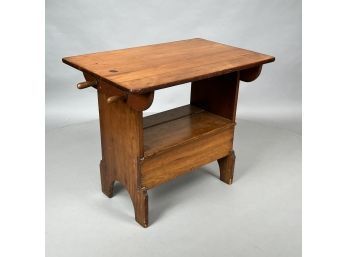 American Pine Hutch Table Of Small Size, Nineteenth Century
