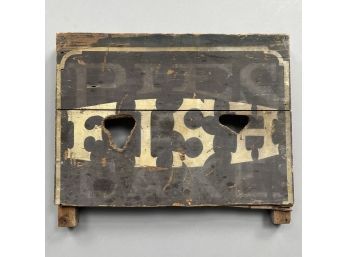 'FISH' Painted Wood Trade Sign, Circa 1900