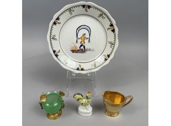 Four Continental And English Glass And Ceramic Table Articles, Late Nineteenth-EarlyTwentieth Century