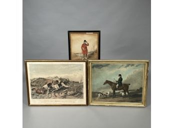 Three English Color Lithographs Pertaining To Hunting, Nineteenth Century