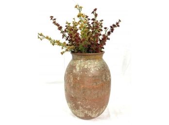 Clay Decorator Pot With Flowers