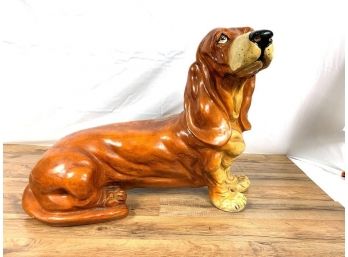 Wood Carved And Painted Basset Hound