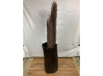 Tall Brown Pot Vase With Twigs Arrangement