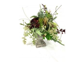 Floral Arrangement In Small Clay Pot