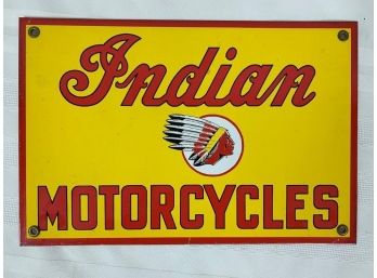 Ande Rooney Indian Motorcycles Porcelain Motorcycle Metal Sign