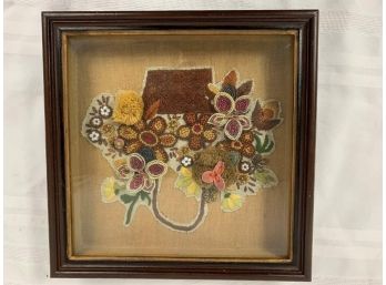 Embroidered Flowers In Shadowbox