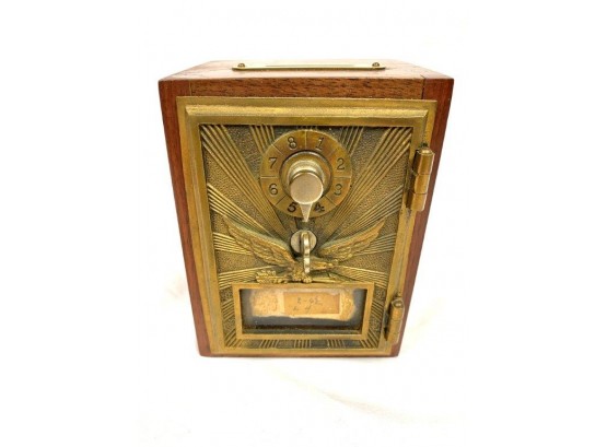 Vintage Small Post Office Door Mailbox Safe With Combo And Key