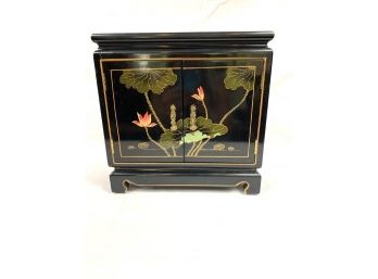 Asian Black Lacquer Jewelry Chest