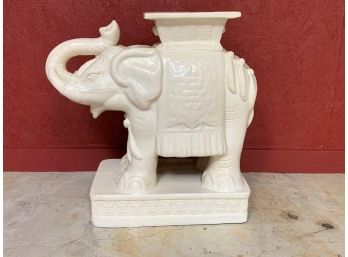 1st Of 2 Large Ceramic Elephant Garden Stools Ivory Color