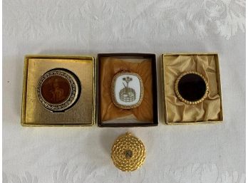 4 - Vintage Small Compacts - 3 With Perfume 1- Powder
