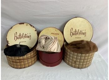 Lot Of Vintage Woman's  Hats With Boxes