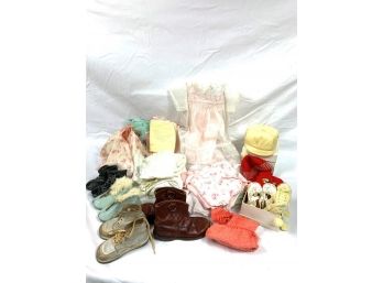 Lot Of Vintage Baby's Clothing And Shoes