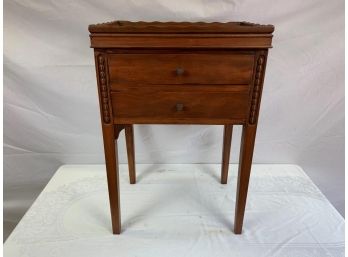 Vintage Small Wood 2 Drawer End Table