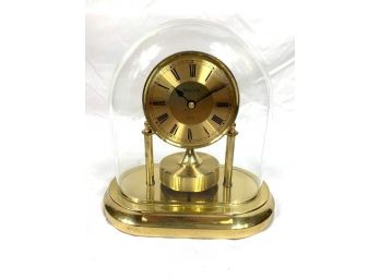 Bulova  Glass Dome Brass  Mantle Clock
