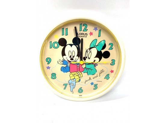 Vintage Minnie And  Mickey Mouse Wall Clock