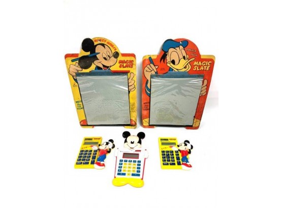 Vintage Magic Slates And Plastic Calculators