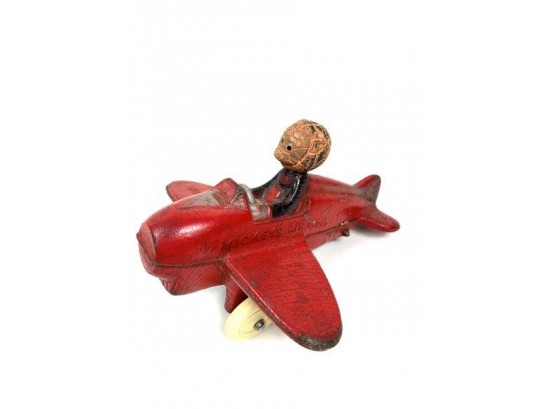 Vintage Hard Rubber Mickey Mouse Airplane