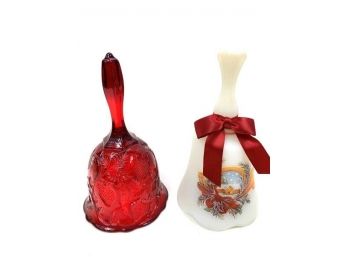 Fenton Ruby Red Glass Bell And Musical Bell