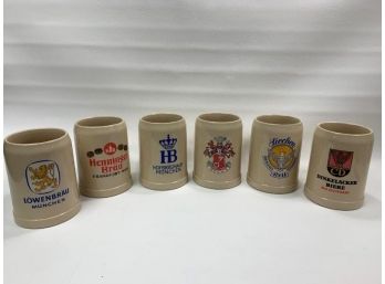 6 - Ceramic/pottery Beer Steins
