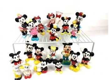 Assortment Of Minnie And Mickey Mouse Ceramic Figurines