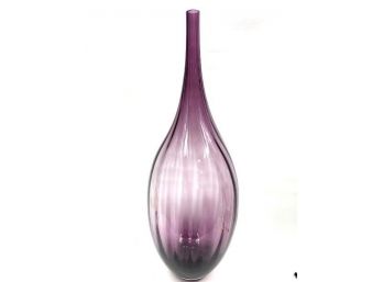 Tall Purple Teardrop Glass Vase
