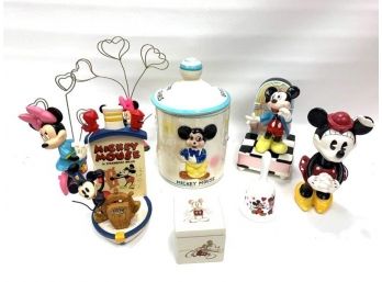 Assortment Of Mickey And Minnie Mouse Collectibles