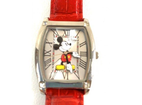 Classic Red Crocodile Disney Mickey Mouse Watch