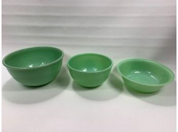 Lot Of 3 Jadeite Bowls