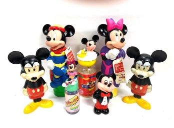 Lot Of Vintage Mickey And Minnie Mouse Bubbles Containers With Wands