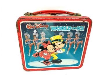 Vintage Mickey And Minnie Mouse Metal Lunch Pail