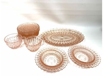 Lot Of Mixed Jeannette Pink Depression Glass