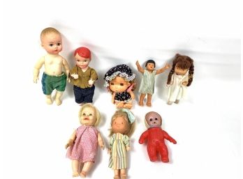 Lot Of 8 Vintage Plastic Dolls