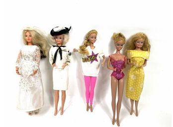 Lot Of 5 1966 & 1975 Barbie Dolls