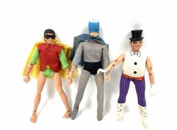Vintage Batman, Robin And Penguin Dolls