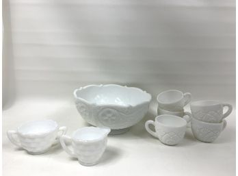 Lot Of Mixed Milk Glass