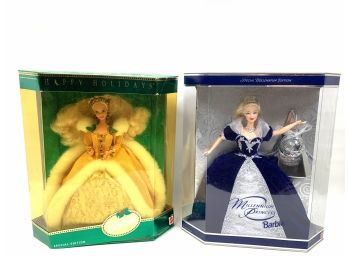 Lot Of 2 Barbie Dolls - Millennium Princess And Happy Holiday