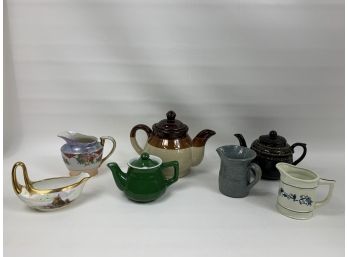 Lot Of 7 Mixed Creamers And Small Tea Pots