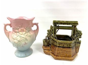 MCCOY Wishing Well Planter And Hull Pottery Vase