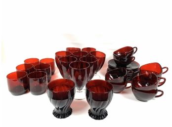Lot Of Mixed Red Glass