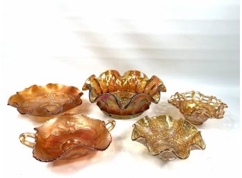 Lot Of  Carnival Glass Bowls