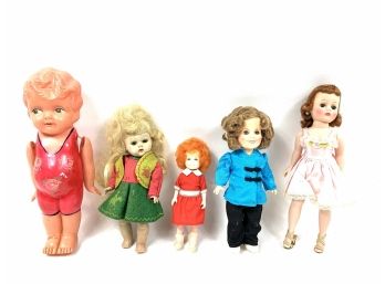 Lot Of 5 Vintage Plastic Dolls