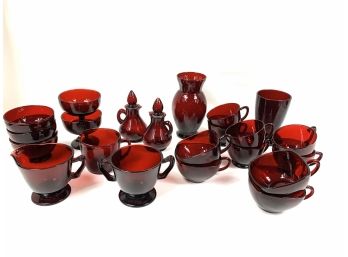 Lot Of Mixed Red Glass