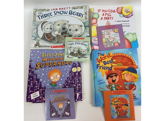 Lot Of 4 Sets Of Scholastic Children's Books/audio Sets