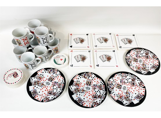 Lot Of Collectible  Themed Playing Cards   - Cups, Coasters, Plates And Hanging Tiles