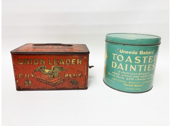 Vintage Tins - Union Leader And Toasted Dainties