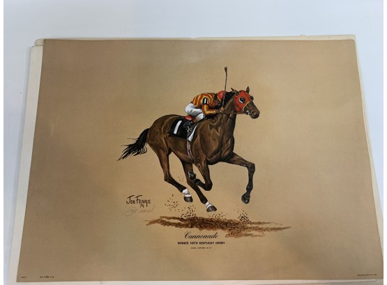Cannonade Winner 100th Kentucky Derby Horse 1974  Signed By Joe Fears And Numbered - Artist Proof