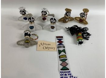 Lot Of African Odyssey Handmade Ornaments, Book Marker And Doll