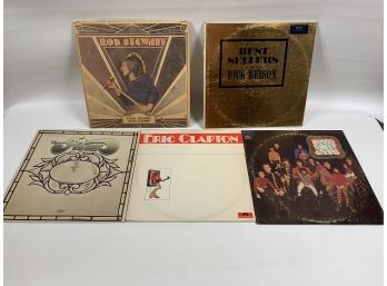Lot Of 5 Records - Blood Sweat & Tears, Eric Clapton At His Best, Louisiana's Roux, Ricky Nelson, Rod Stewart